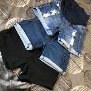 Maternity jean shorts,3 pair